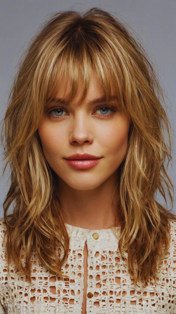 14. Shaggy Layers with Bold, Chunky Highlights