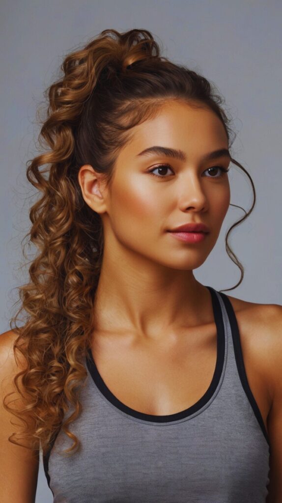 Curly Ponytail for a Sporty, Fun Vibe