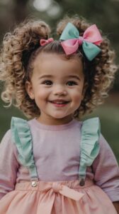 Curly Ponytail with a Bow