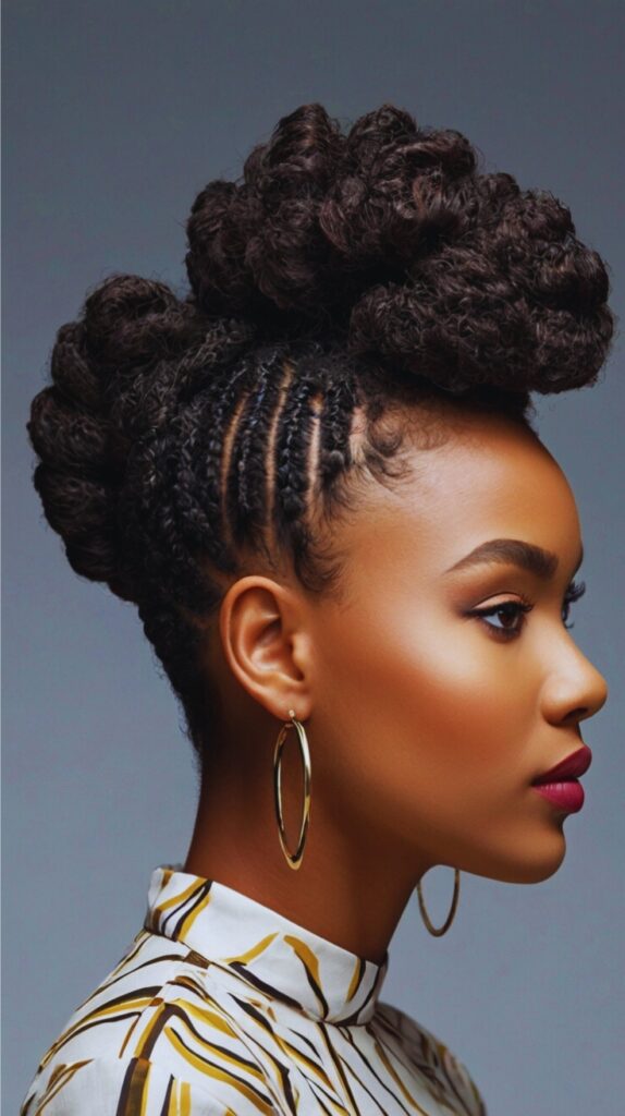 Flat Twist with a High Puff for a Bold Statement
