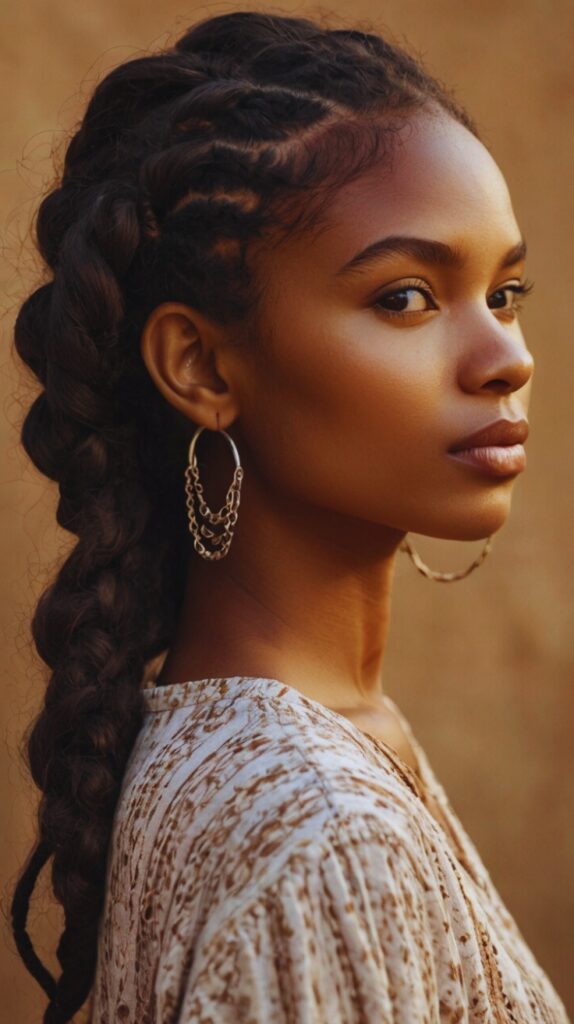 Half Flat Twist, Half Loose Curls for a Boho Vibe