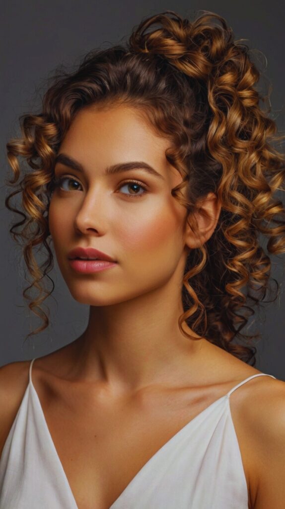 Half-Up, and Half-Down Curly Hairstyle