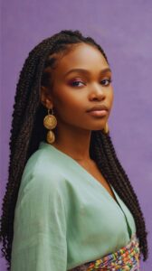 Half-Up, and Half-Down Fulani Twists