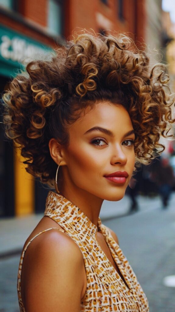 High Puff for Long Curly Hair