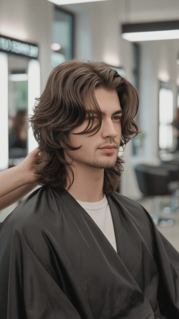 Long Wavy Hair with Tapered Sides