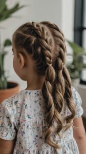 Loose Waves Half-Up Braid