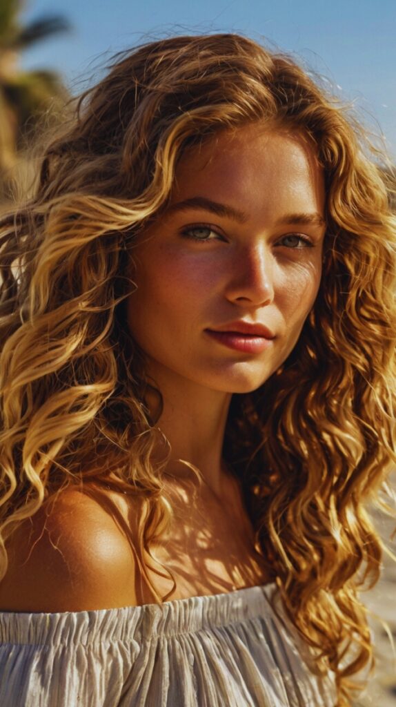 Smooth Beach Waves for Long Curly Hair