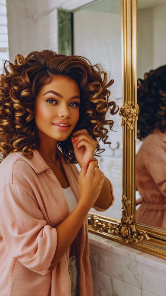 Voluminous Curls with Rollers