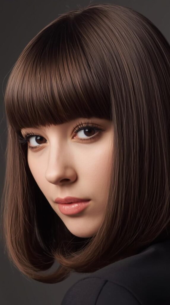 1. Classic Straight Curtain Bangs