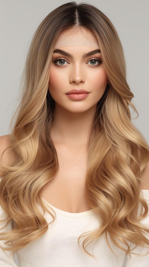 1. Long Honey Blonde Lace Front Wig