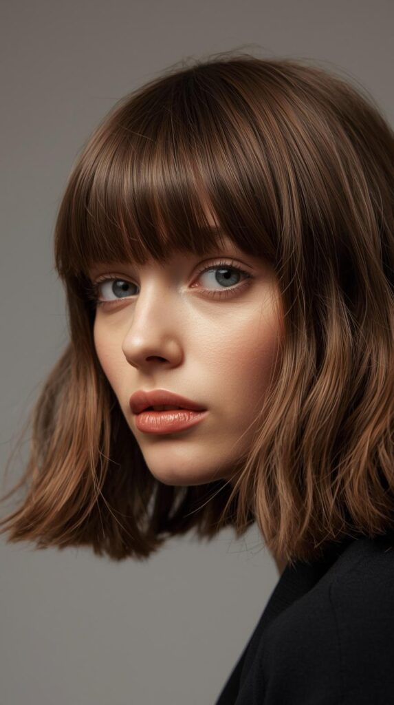 10. Bob with Curtain Bangs