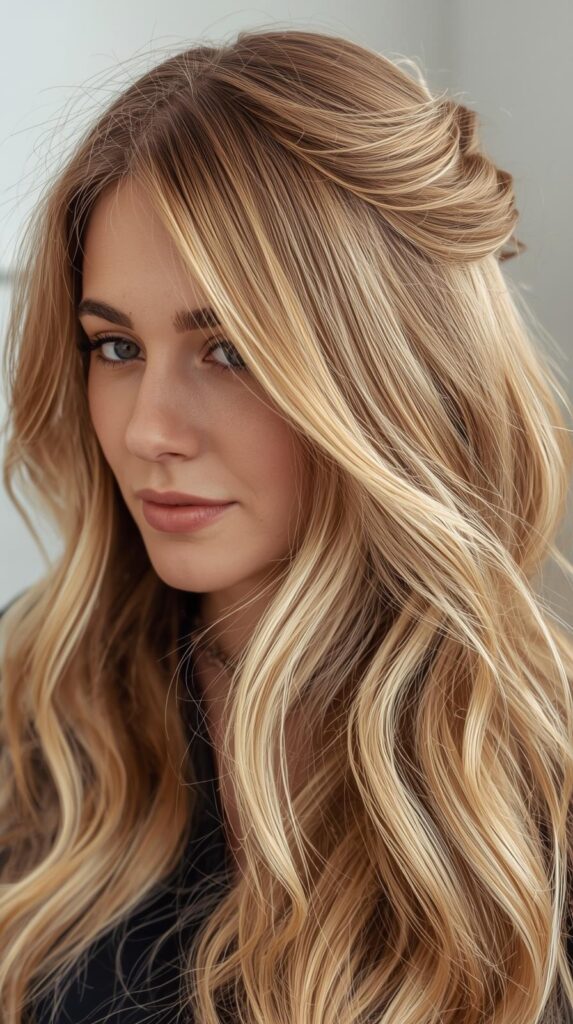 10. Half Up Honey Blonde Wig