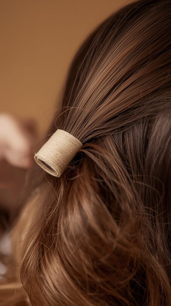 10. Heatless Curl Ribbon Technique