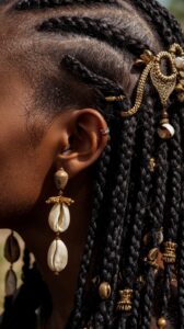 11. Fulani Knotless Braids with Accessories