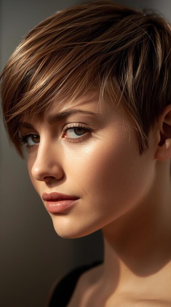 11. Pixie Cut with Side-Swept Bangs