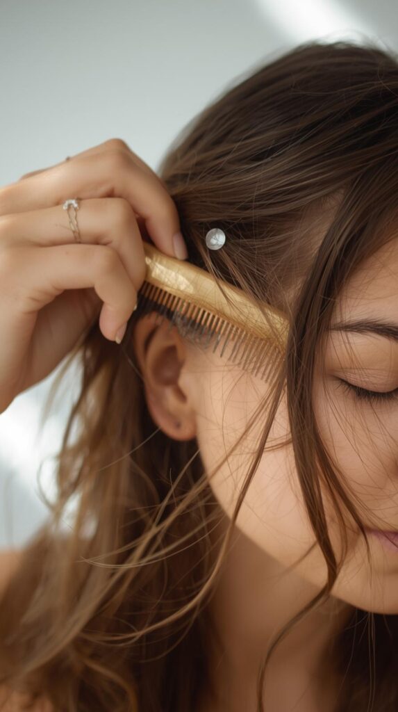 12. Gentle Detangling with Wide-Tooth Comb