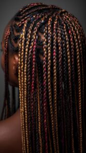 13. Colored Fulani Knotless Braids
