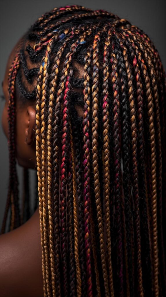 13. Colored Fulani Knotless Braids