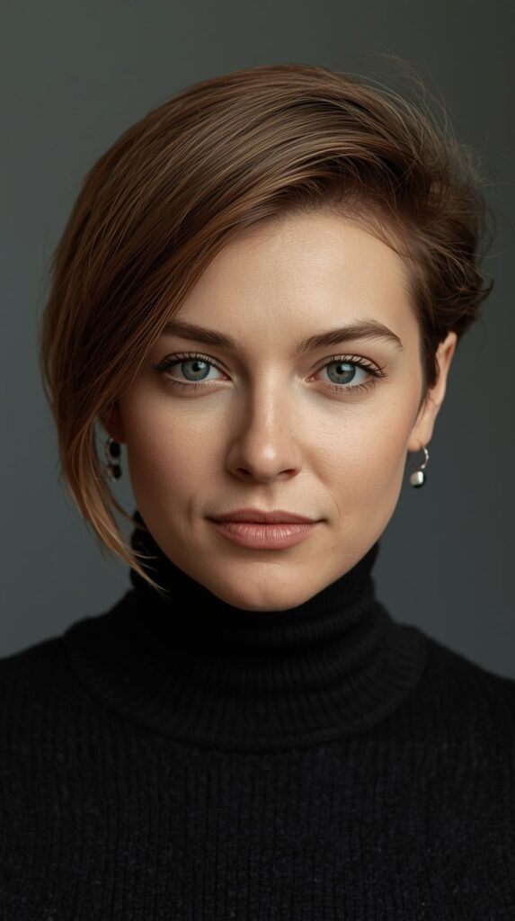 13. Side-Swept Short Hair