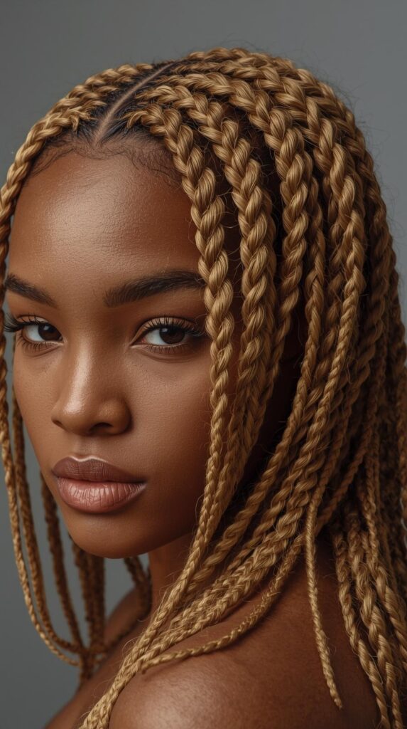 15. Braided Honey Blonde Weave