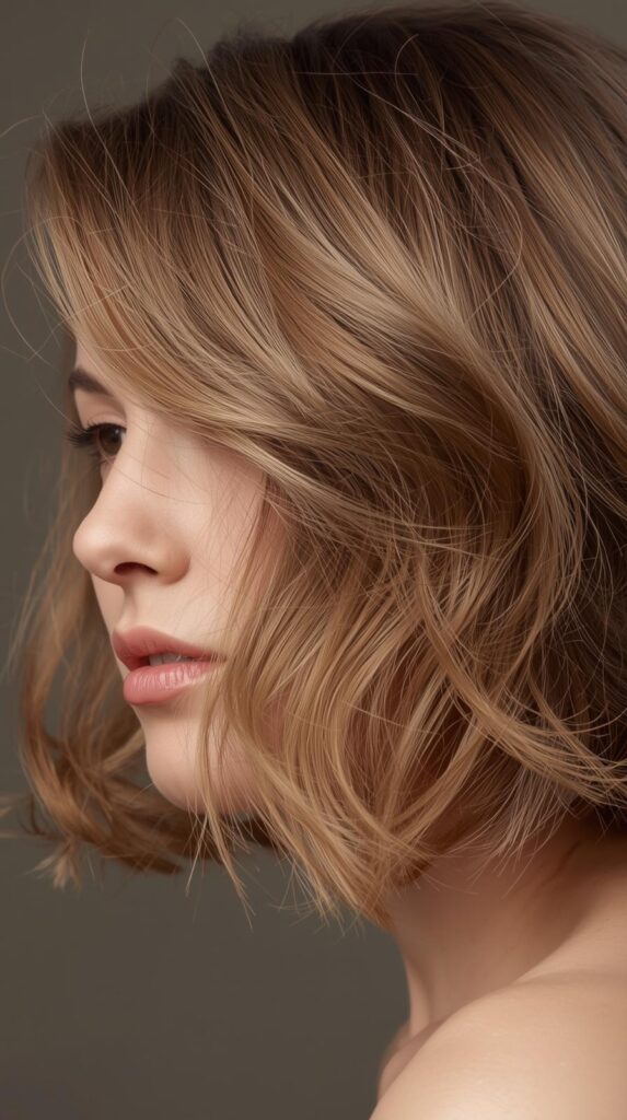 2. Textured Bob with Waves