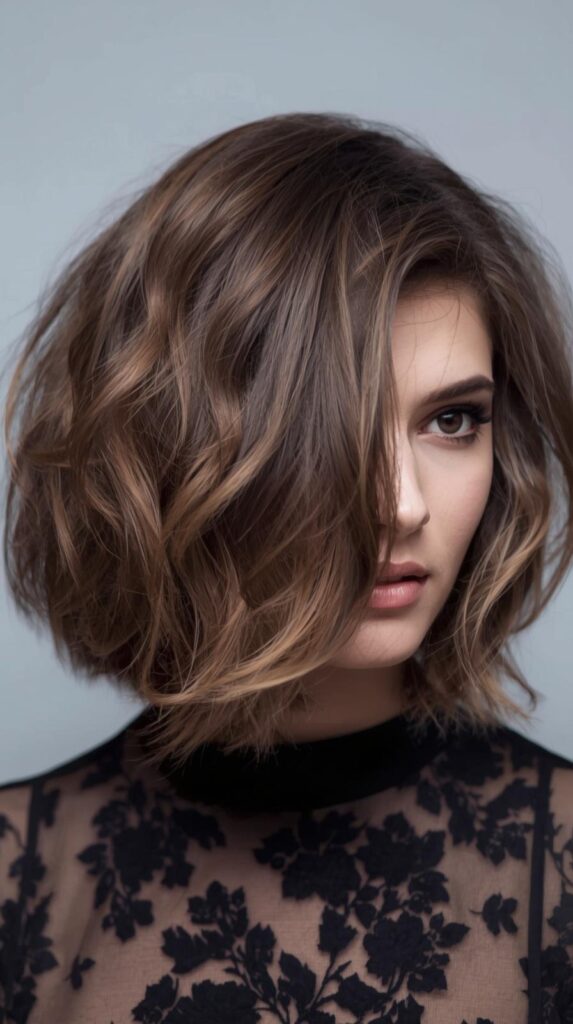 3. Wavy Textured Bob