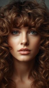 4. Curly Curtain Bangs
