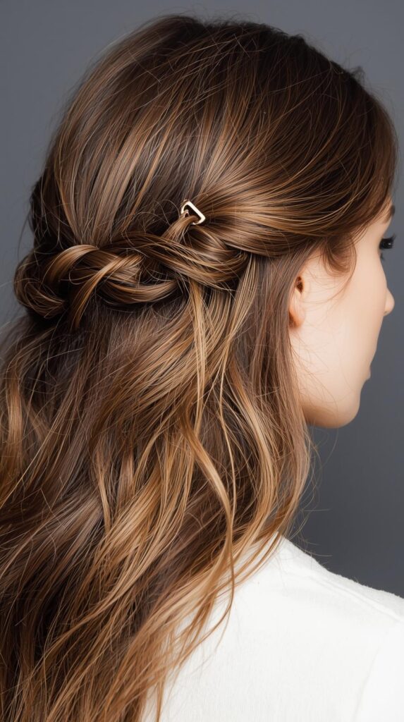 4. Half-Up Claw Clip Style