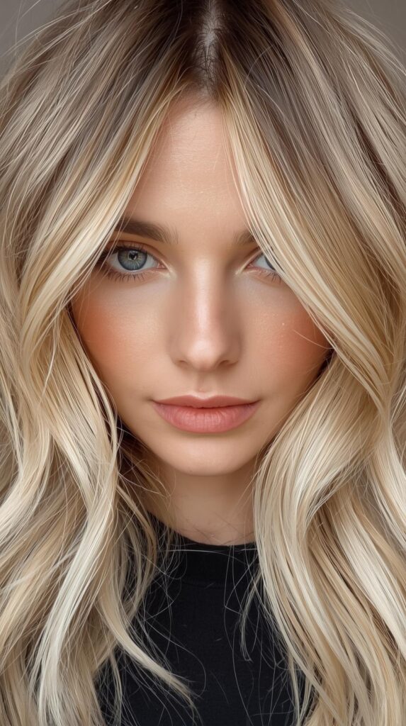 5. Beige Blonde with Natural Roots