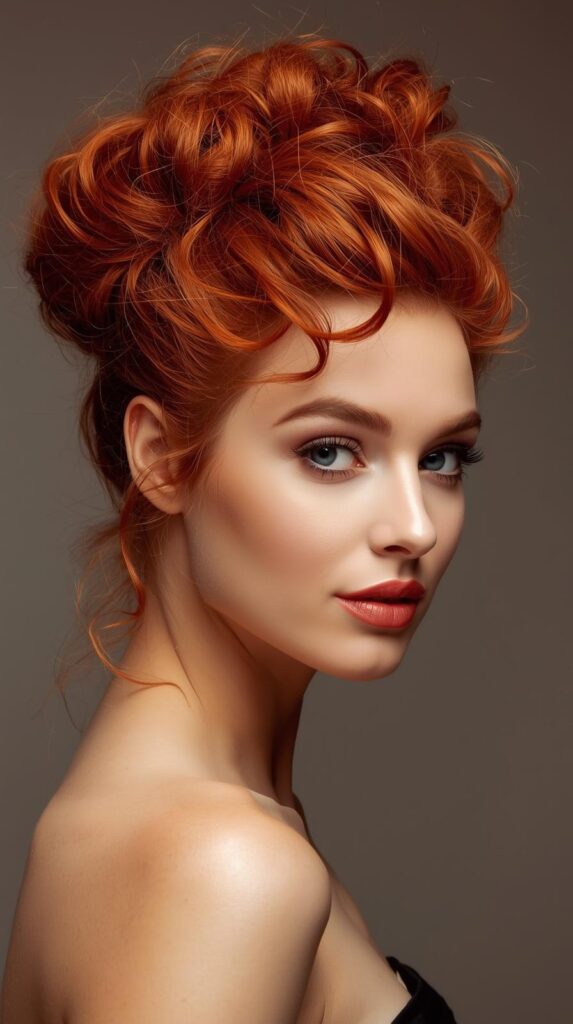 5. Curly Ginger Updo