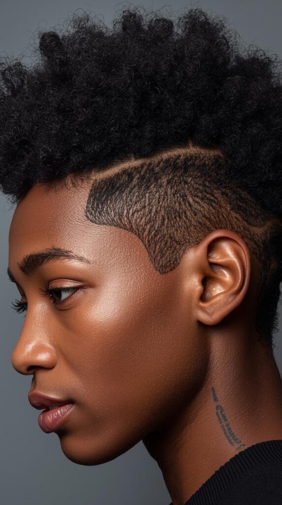 6. Afro with Side Part