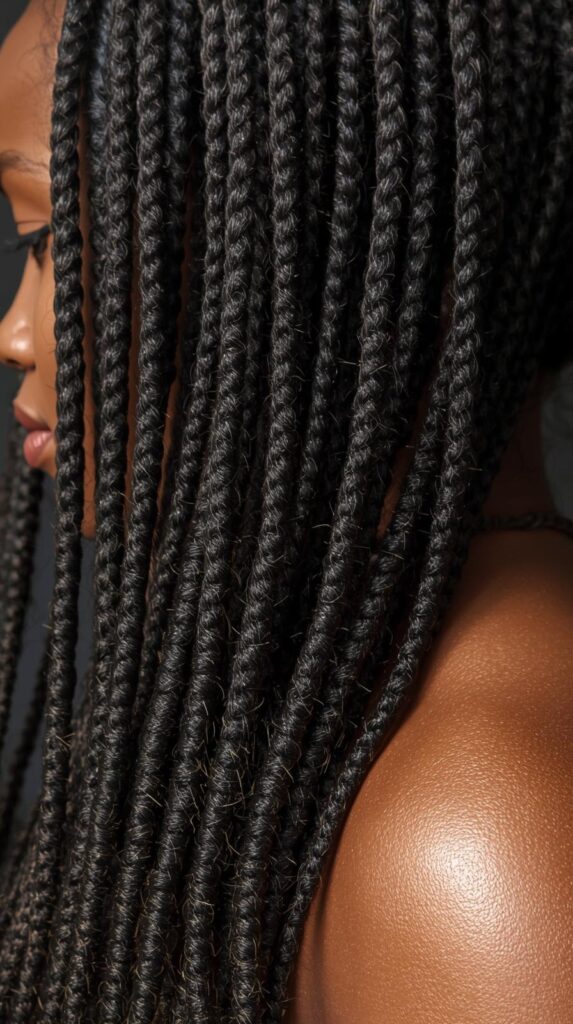 6. Fulani Knotless Braids with Curly Ends