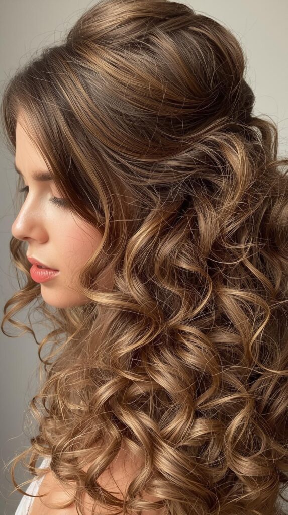 6. Half-Up, Half-Down Curly Style