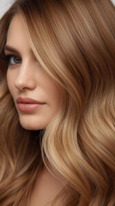 7. Caramel Blonde with Shadow Roots