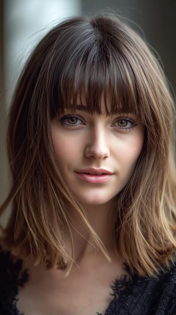 7. Curtain Bangs with Medium Length