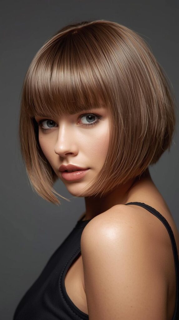 8. Curtain Bangs with Bob Haircuts