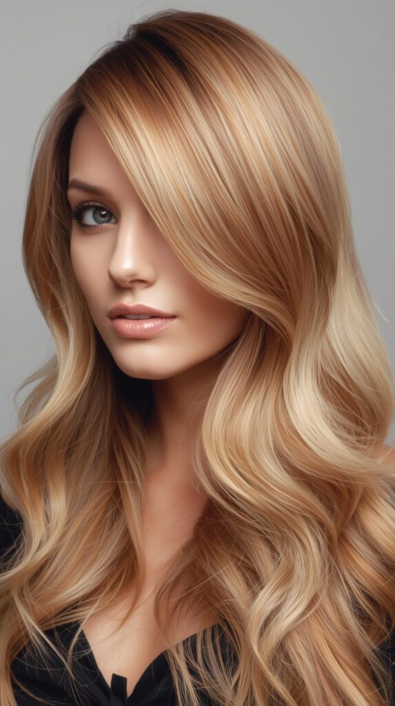 8. Highlighted Honey Blonde Wig
