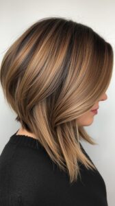 9. Layered Bob with Side Part