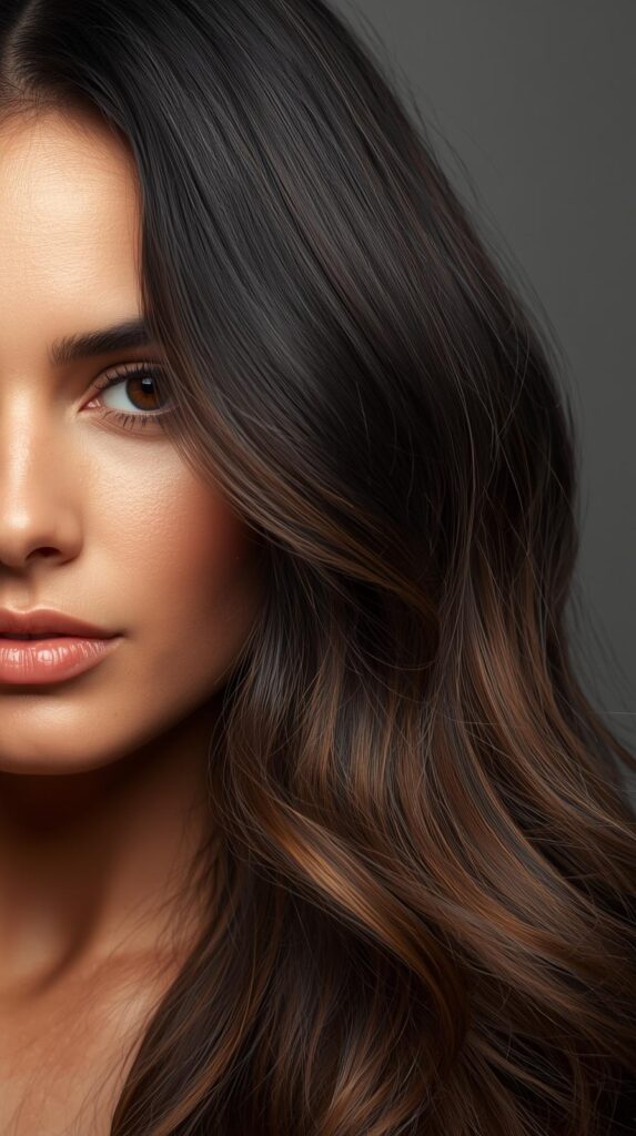 6. Caramel Highlights on Dark Hair