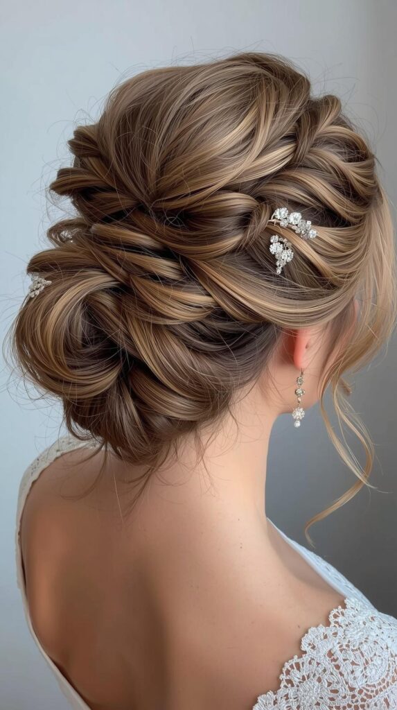 Coily Updo with Braided Accents
