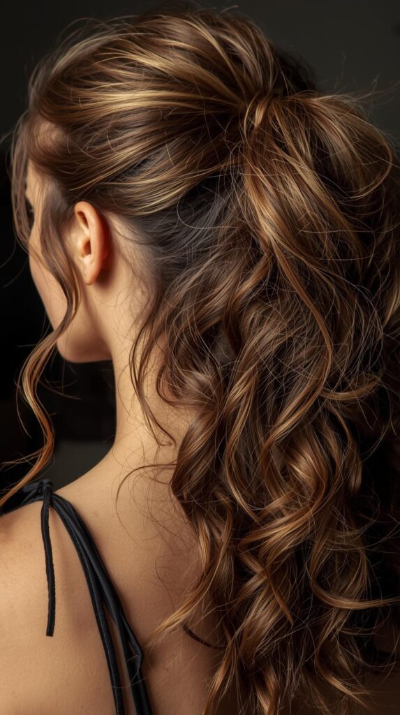 Half-Up Curly Ponytail
