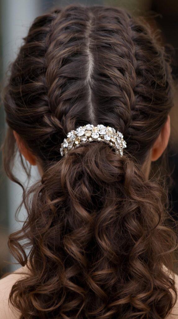 Low Curly Ponytail with Headband