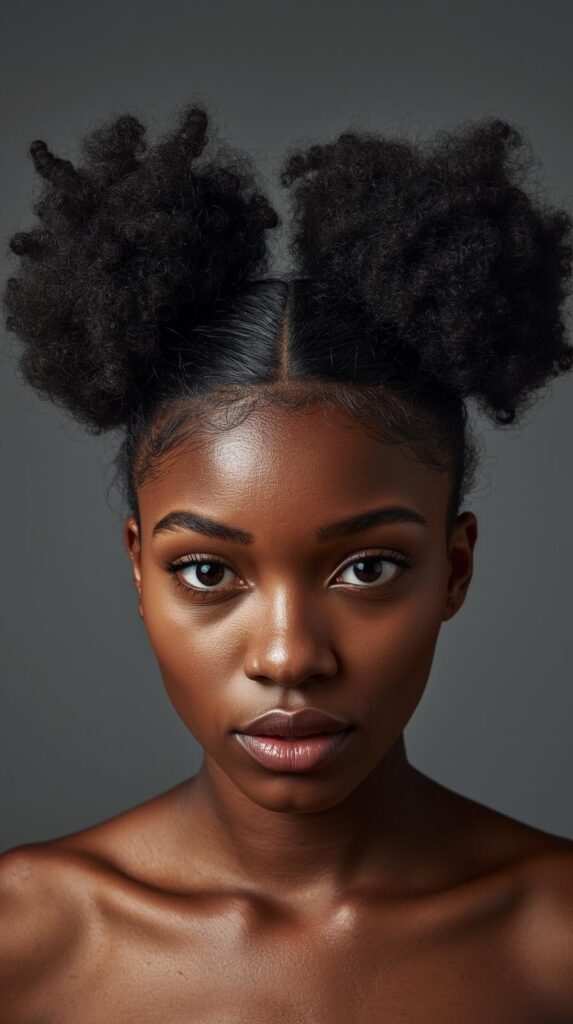 Space Buns for Curly Hair