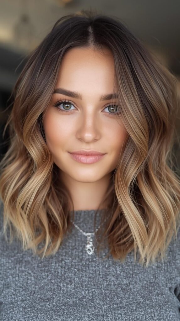 2. Wavy Lob (Long Bob)
