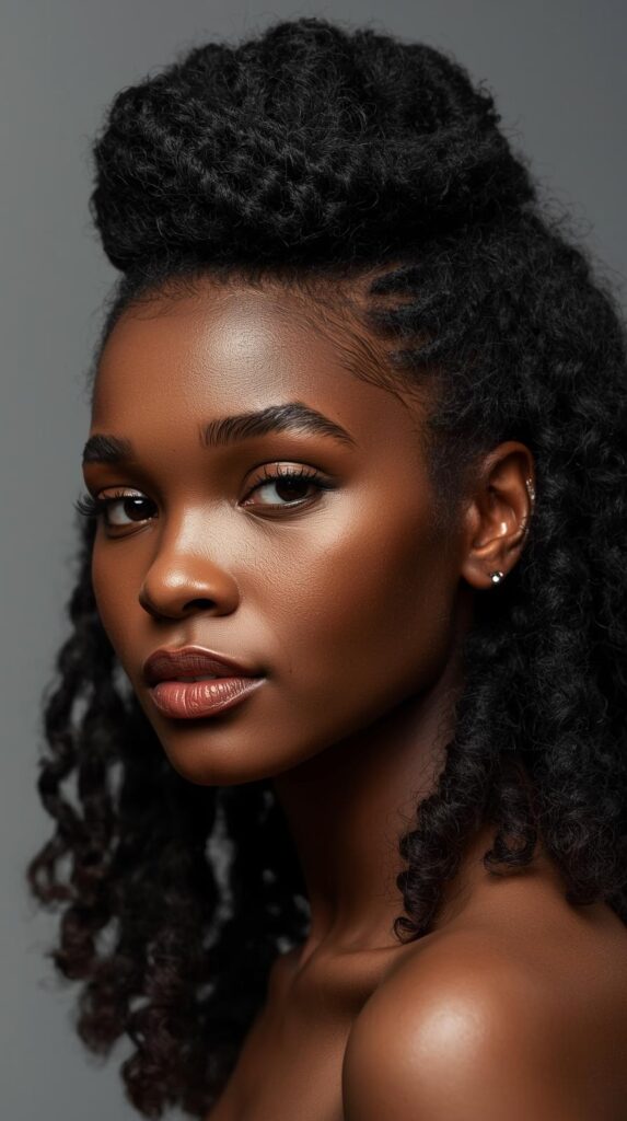 1. Classic Defined Bantu Knot Out