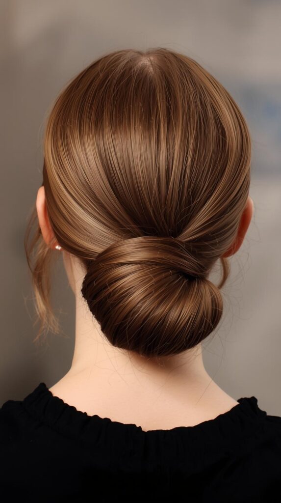 1. Sleek Low Bun with Edges