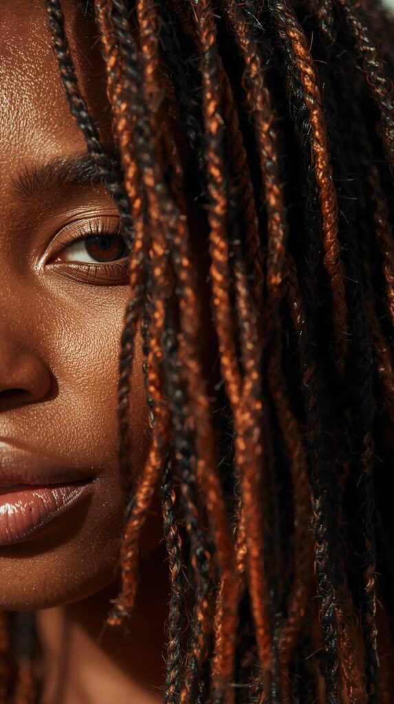 10. Copper Highlights on Locs