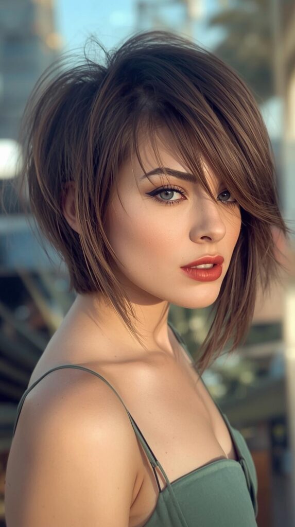 10. Feathered Layered Bob