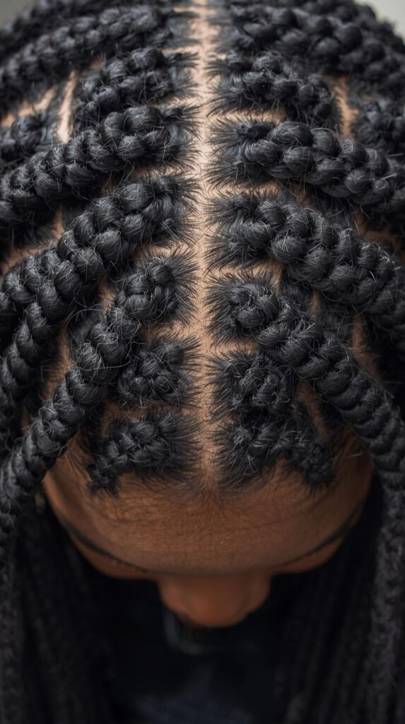 10. Jumbo Cornrows or Large Sections