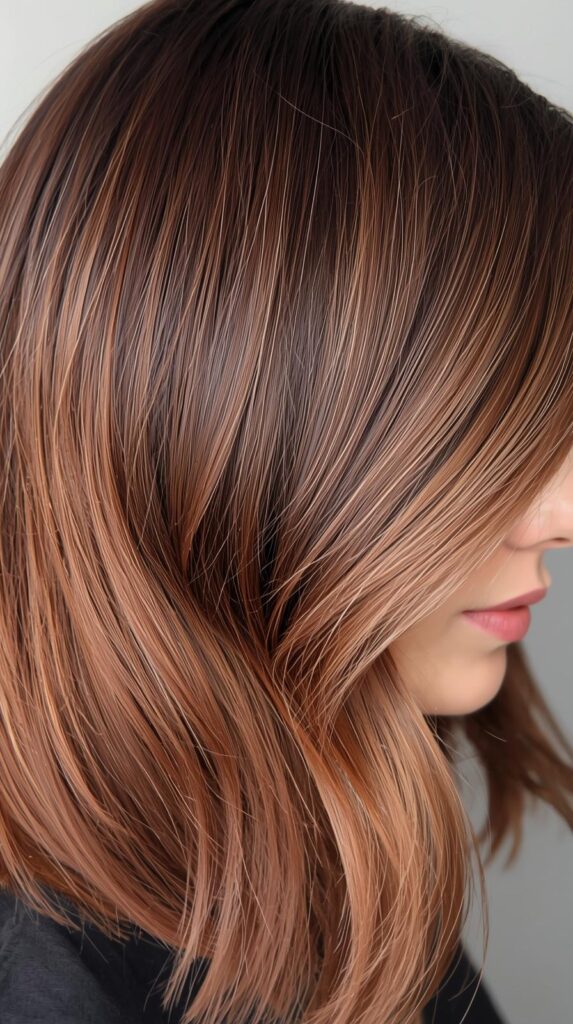 10. Root Melt Brown Bob with Caramel Ends